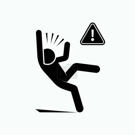 Illustration for Beware of Slippery. Wet Floor Symbol. - Royalty Free Image