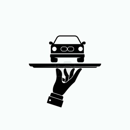 Téléchargez les illustrations : Icône d'assurance automobile. Cadeaux de véhicule, symbole de prix - vecteur. - en licence libre de droit