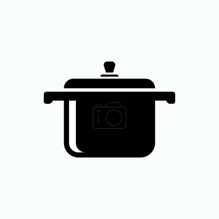 Téléchargez les photos : Cuisson Pot Icône. Symbole d'ustensile de cuisine - Vecteur. - en image libre de droit