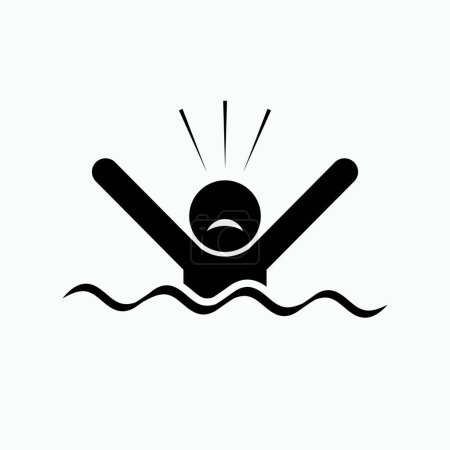 Téléchargez les photos : Icône de noyade. Noyade, symbole d'accident dans l'eau - vecteur. - en image libre de droit