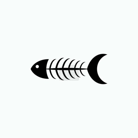 Téléchargez les photos : Icône en os de poisson présenté dans le style Glyphe - vecteur. - en image libre de droit