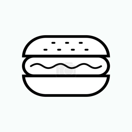 Téléchargez les photos : Icône Sandwich Hotdog. Symbole de restauration rapide - vecteur. - en image libre de droit