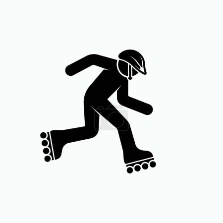 Icône de patin à roues alignées. Sport, Symbole récréatif - Vecteur