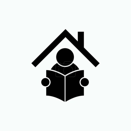 Illustration for Learning Home Icon. Home Schooling Symbol - Vector. - Royalty Free Image