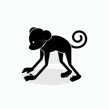 Téléchargez les photos : Petite icône de singe. Symbole Primat bébé. - en image libre de droit