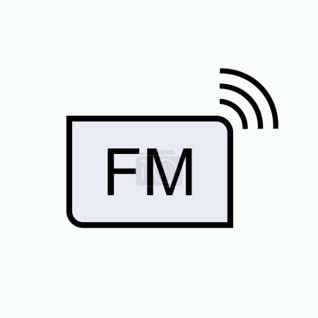 Ilustración de Icono de radio FM - Signo vectorial y símbolo para elementos de diseño, presentación, sitio web o aplicaciones - Imagen libre de derechos