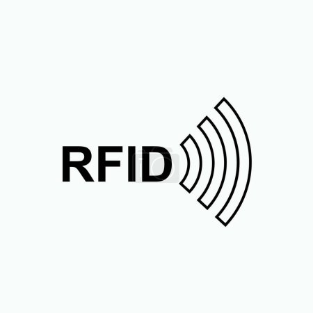 Téléchargez les photos : Icône vectorielle d'identification RFID ou par radiofréquence pour applications et sites Web. - en image libre de droit