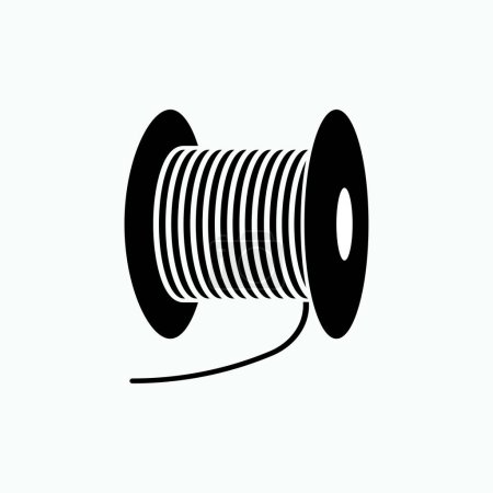Téléchargez les photos : Icône bobine de corde. Symbole de rouleau de câble - Logo vecteur. - en image libre de droit