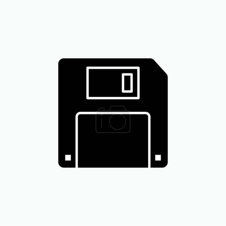 Save Data Icon. Floppy Disk Symbol in Glyph Style - Vector. 