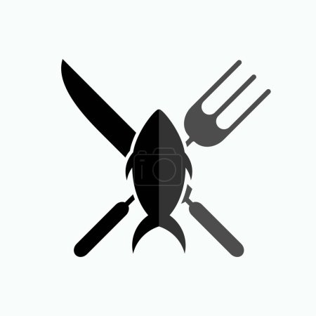 Ilustración de Icono de mariscos. Culinario, Símbolo Alimenticio - Vector. - Imagen libre de derechos
