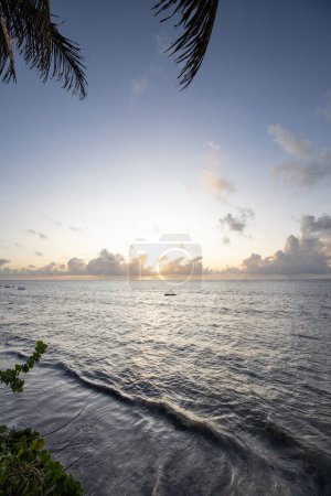 Foto de Pamen junto al mar, Océano Índico. Salida del sol por la mañana con vistas a las palmeras en un hotel en Kenia, Mombasa, África - Imagen libre de derechos