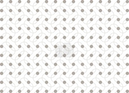 Illustration for Grey dot and curve line pattern,repeat abstract background,geometric seameless pattern. - Royalty Free Image
