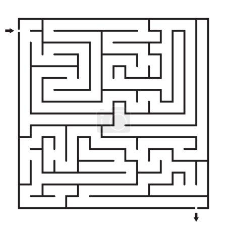 Téléchargez les illustrations : Illustration de jeu de labyrinthe, forme carrée vectorielle labyrinthe, jeu de puzzle pour enfants. - en licence libre de droit