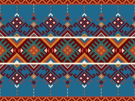 Indianische Muster, ethnische Ornamente, Abstraktes Navajo nahtlos für Hintergrund, Tapete, Vektorillustration, Textil, Stoff, Kleidung, Batik, Teppich, Stickerei