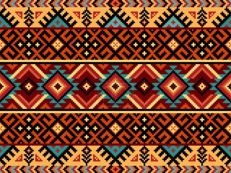 Ilustración de Abstracto geométrico étnico, Navajo diseño de patrones sin costura, ornamento étnico . - Imagen libre de derechos
