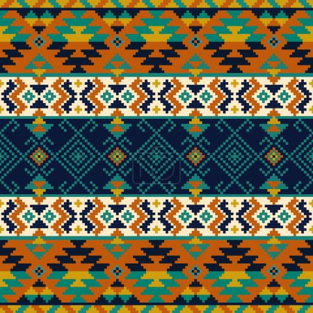 Ilustración de Native American Seamless,Ethnic pattern Abstract Navajo style for background, wallpaper, vector illustration, textile, fabric, clothing , batik, carpet, embroidery - Imagen libre de derechos