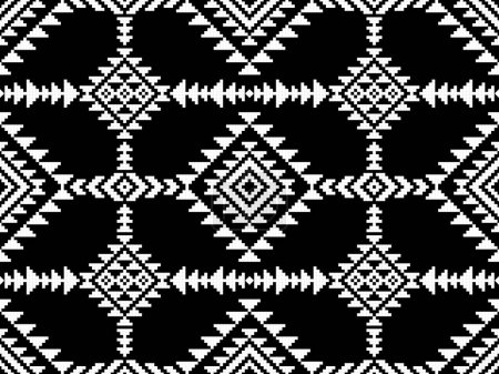 Geometrisches Navajo-Stammesmuster für Hintergrund, Tapete, Vektorillustration, Textil, Stoff, Kleidung, Batik, Teppich, Stickerei