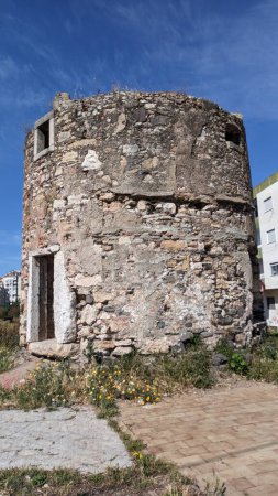 Photo for 14.03.2023 A medieval tower made of stone to protect the city from attacks in Portugal photo - Royalty Free Image