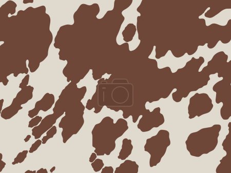 Ilustración de Vector marrón vaca patrón de impresión animal sin costura. Piel de vaca abstracta para impresión, corte y artesanía Ideal para tazas, pegatinas, plantillas, tela, cubierta. pegatinas de pared, decorar el hogar y más. - Imagen libre de derechos
