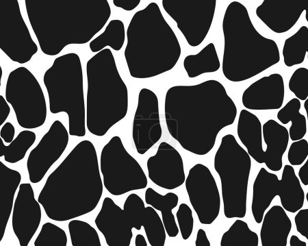 Téléchargez les photos : Modèle d'impression de girafe noire vectorielle animal sans couture. - en image libre de droit
