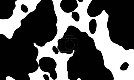 Ilustración de Vector negro vaca patrón de impresión animal sin costura. Piel de vaca abstracta para imprimir, cortar, decorar el hogar y más. - Imagen libre de derechos