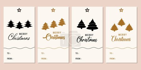 Téléchargez les photos : Joyeux Noël étiquettes de cadeau avec typographie. - en image libre de droit