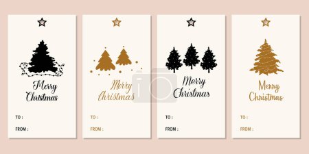Téléchargez les photos : Joyeux Noël étiquettes ensemble. Étiquettes cadeaux imprimables de Noël. - en image libre de droit