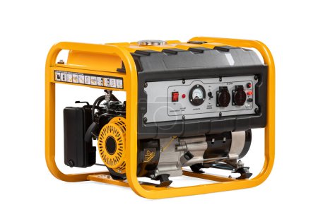 Portable electric generator isolated on white for backup energy. High quality photo.