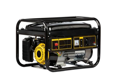 Portable electric generator isolated on white for backup energy. High quality photo