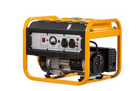 Portable electric generator isolated on white for backup energy. High quality photo