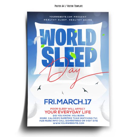 Téléchargez les photos : Modèle d'affiche de la Journée mondiale du sommeil - en image libre de droit
