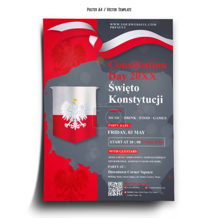 Téléchargez les photos : Modèle d'affiche de la Journée de la Constitution polonaise - en image libre de droit