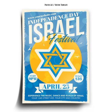 Téléchargez les photos : Modèle d'affiche du jour de l'indépendance d'Israël - en image libre de droit