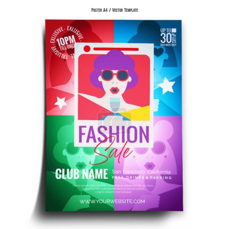 Illustration for Fashion Sale Poster Template - Royalty Free Image