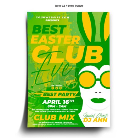 Easter Eve Spring Club Party Poster Template