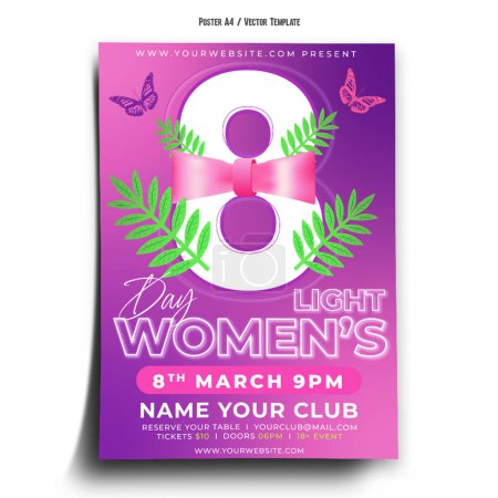 Ilustración de Light Womens Day Poster Template - Imagen libre de derechos