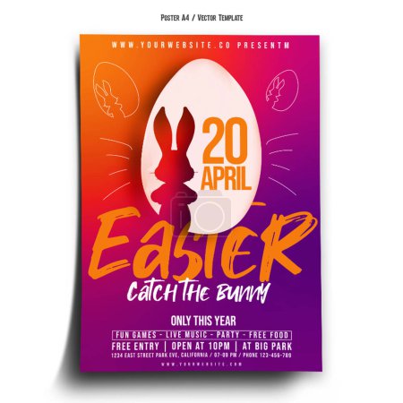 Illustration for Happy Easter Event Night Club Poster Template - Royalty Free Image