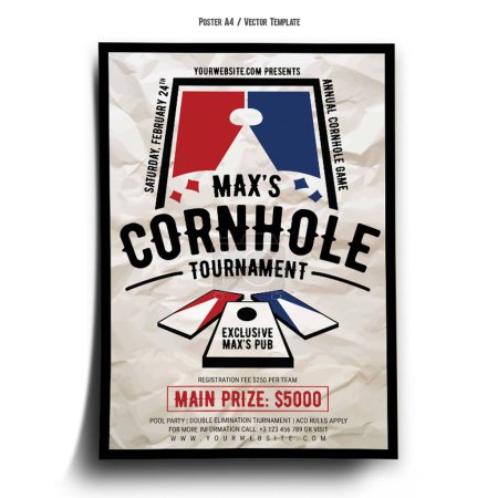 Illustration for Annual Cornhole Poster Template - Royalty Free Image