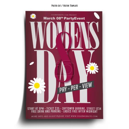 Illustration for Womens Day Event Poster Template - Royalty Free Image