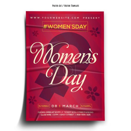 Ilustración de International Womens Day Club Poster Template - Imagen libre de derechos