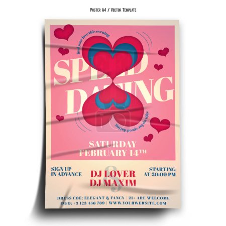 Speed Dating Affäre Valentines Plakatvorlage