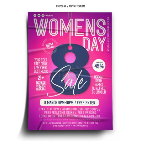 Ilustración de Womens Day Sale Poster Template - Imagen libre de derechos