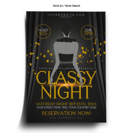Ilustración de Classy Night Club Party Poster Template - Imagen libre de derechos