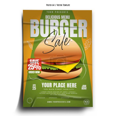 Ilustración de Burger Offer Poster Template - Imagen libre de derechos