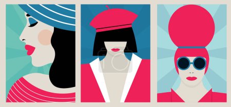 Illustration for Vector Illustration Colorful Girls Hat Art Set - Royalty Free Image