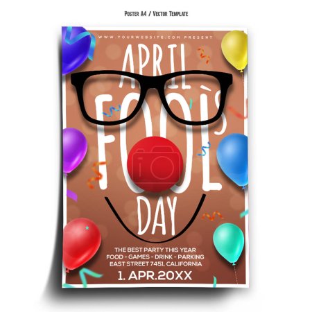 Illustration for April Fools Day Poster Template - Royalty Free Image