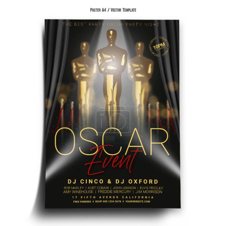 Illustration for Oscar Night Poster Template - Royalty Free Image