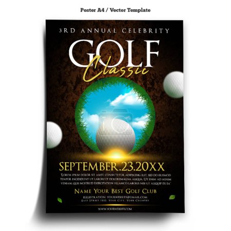 Illustration for Golf Classic Poster Template - Royalty Free Image