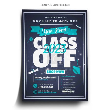 Illustration for Class of 2023 Poster Template - Royalty Free Image