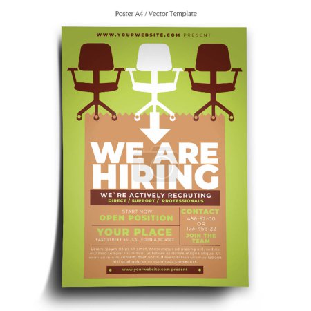 Illustration for Hiring Poster in Vector Template - Royalty Free Image